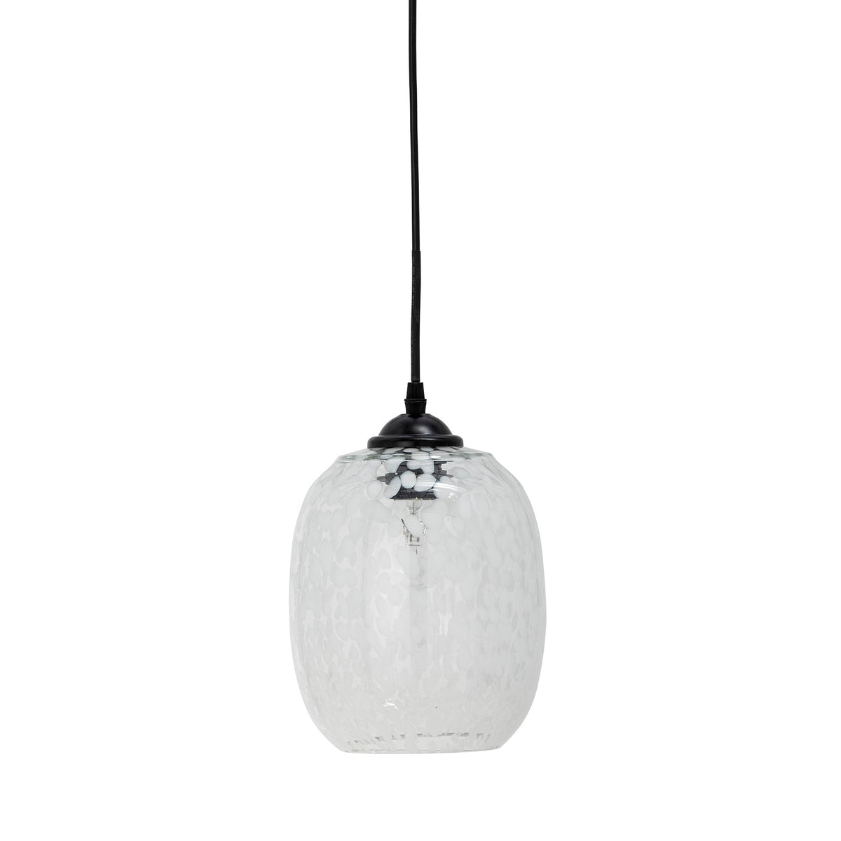 Gisele pendel fra Bloomingville i hvidt glas med organisk form, Ø18 x H30 cm