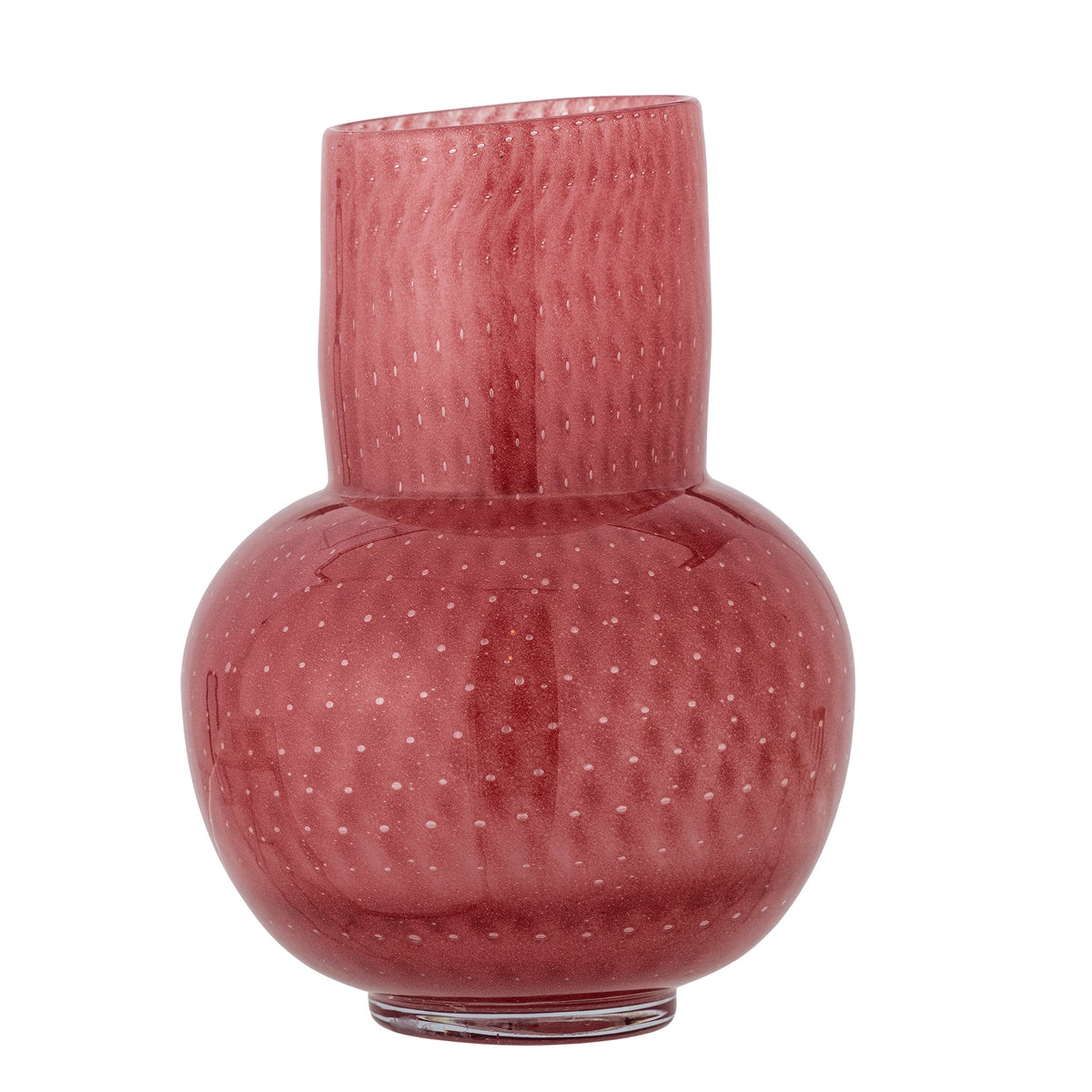Roscoe vase i rosa glas med livlig form fra Bloomingville