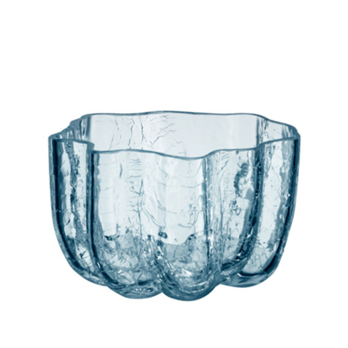 Kosta Boda Crackle cirkulær lysestage i glas, 5,8 cm
