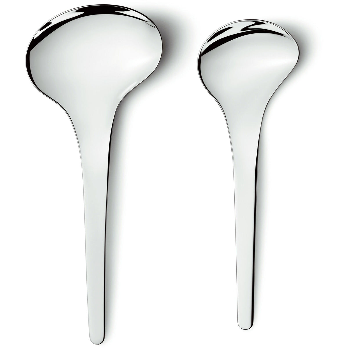 To Georg Jensen Bloom serveringsskeer i blankpoleret rustfrit stål