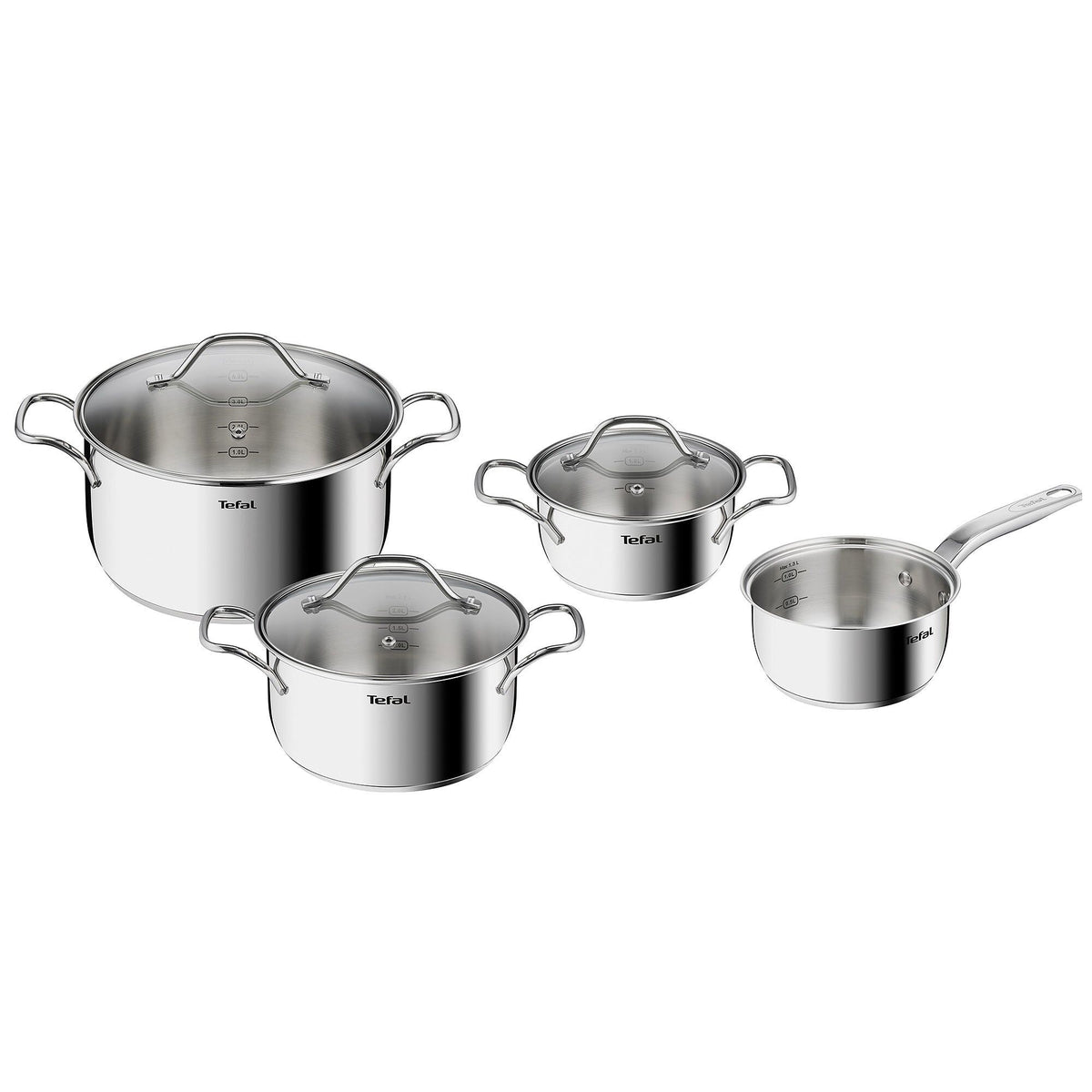 Tefal Intuition grydesæt i 7 dele af 18/10 rustfrit stål