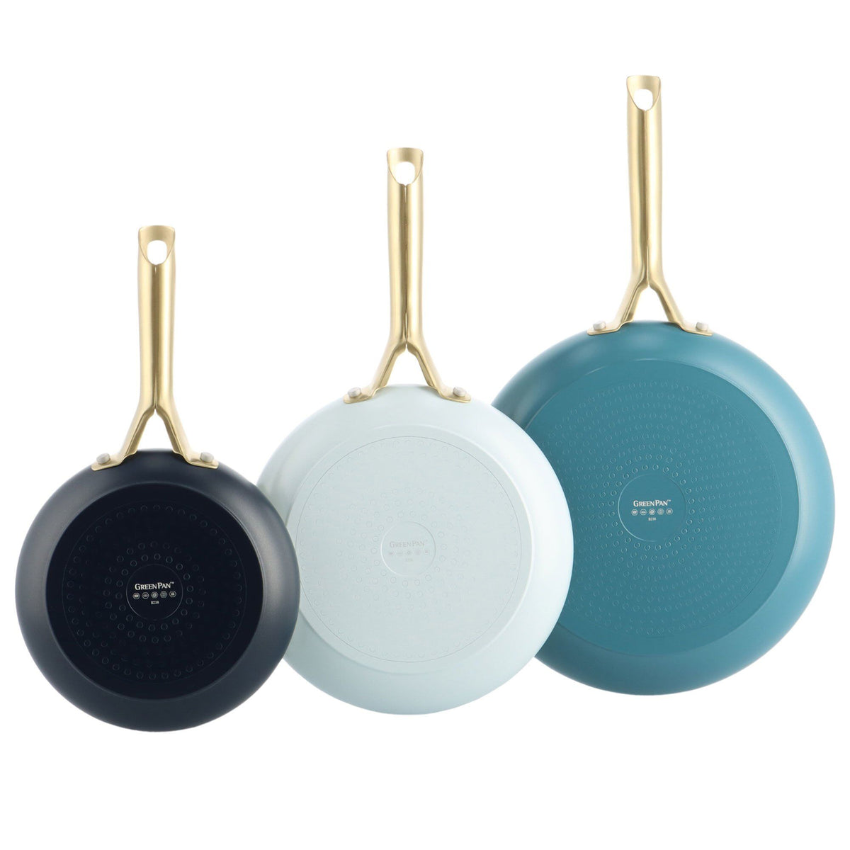 Greenpan Shades sæt med tre stegepander i størrelserne 20, 24 og 28 cm