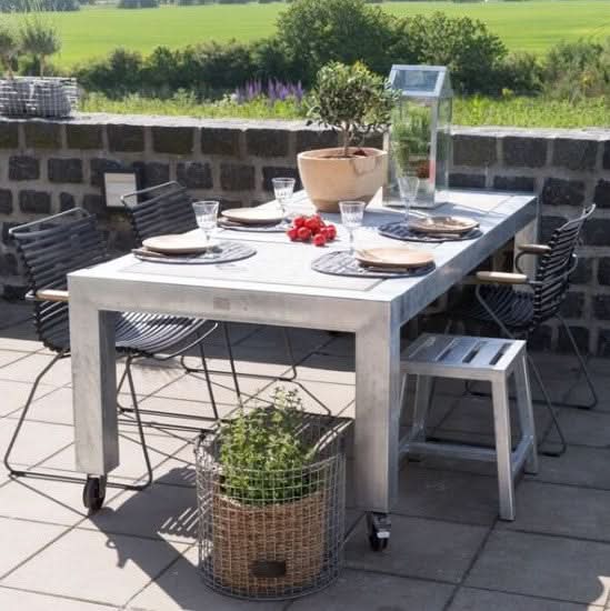 Se tilbud på Rock-Solid spisebord i galvaniseret stål, 76 x 213 x 74 cm. Billigt udsalg! Hurtig levering: 1-2 hverdage. Varenummer: 3NDC-2420. På lager.