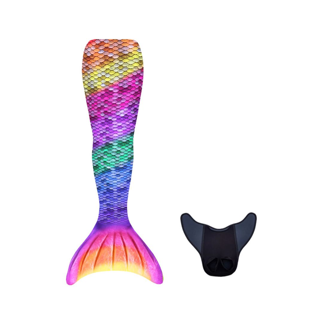 Regnbuefarvet havfruehale Rainbow i størrelse XS fra Kuaki Mermaids