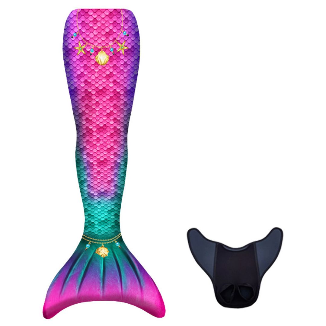 Pink havfruehale med stjerne, model Star i str. XS, fra Kuaki Mermaids