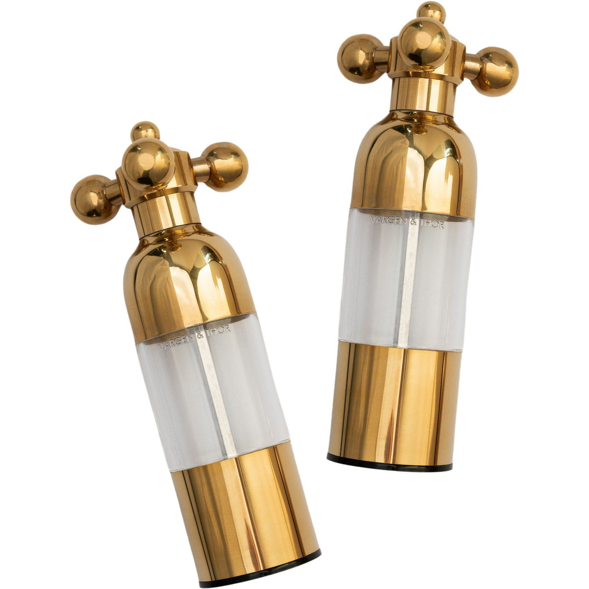 Vargen & Thor Axia salt- og peberkværn i guld, 17 cm høj