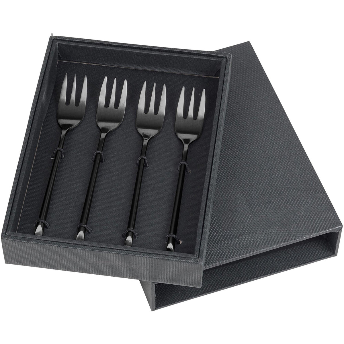 Fire matsorte kagegafler i Hune fra Broste Copenhagen, Titanium Mat Black