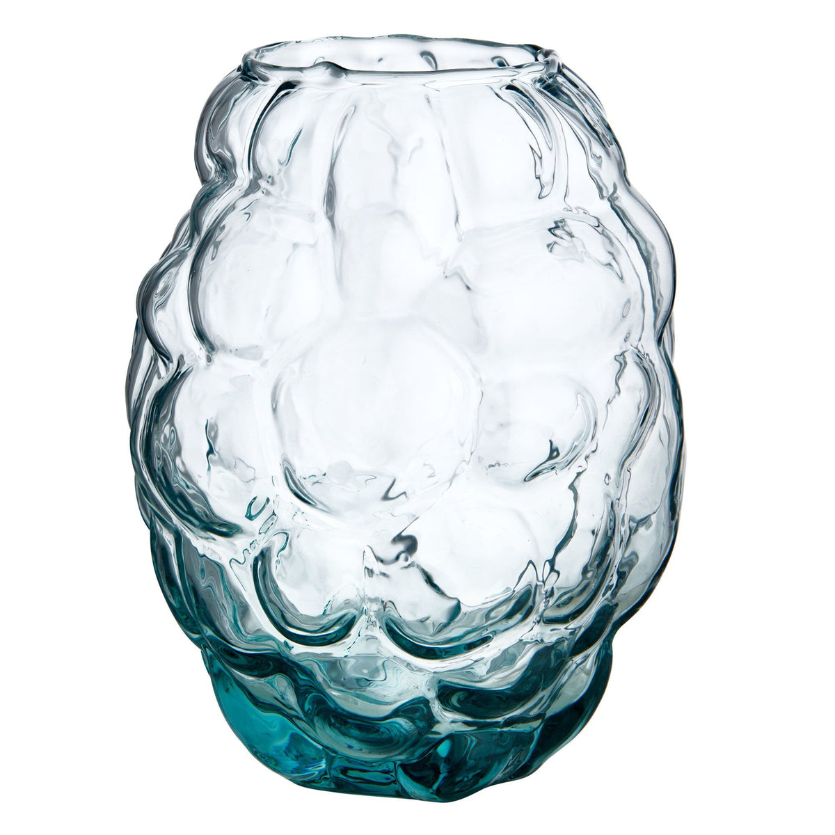 Cirkulær Kosta Boda Moss minivase i glas med organisk struktur