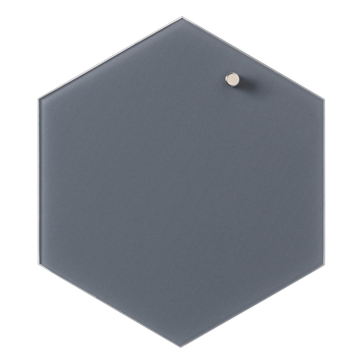 Naga grå hexagonal magnetisk glastavle, 21 cm