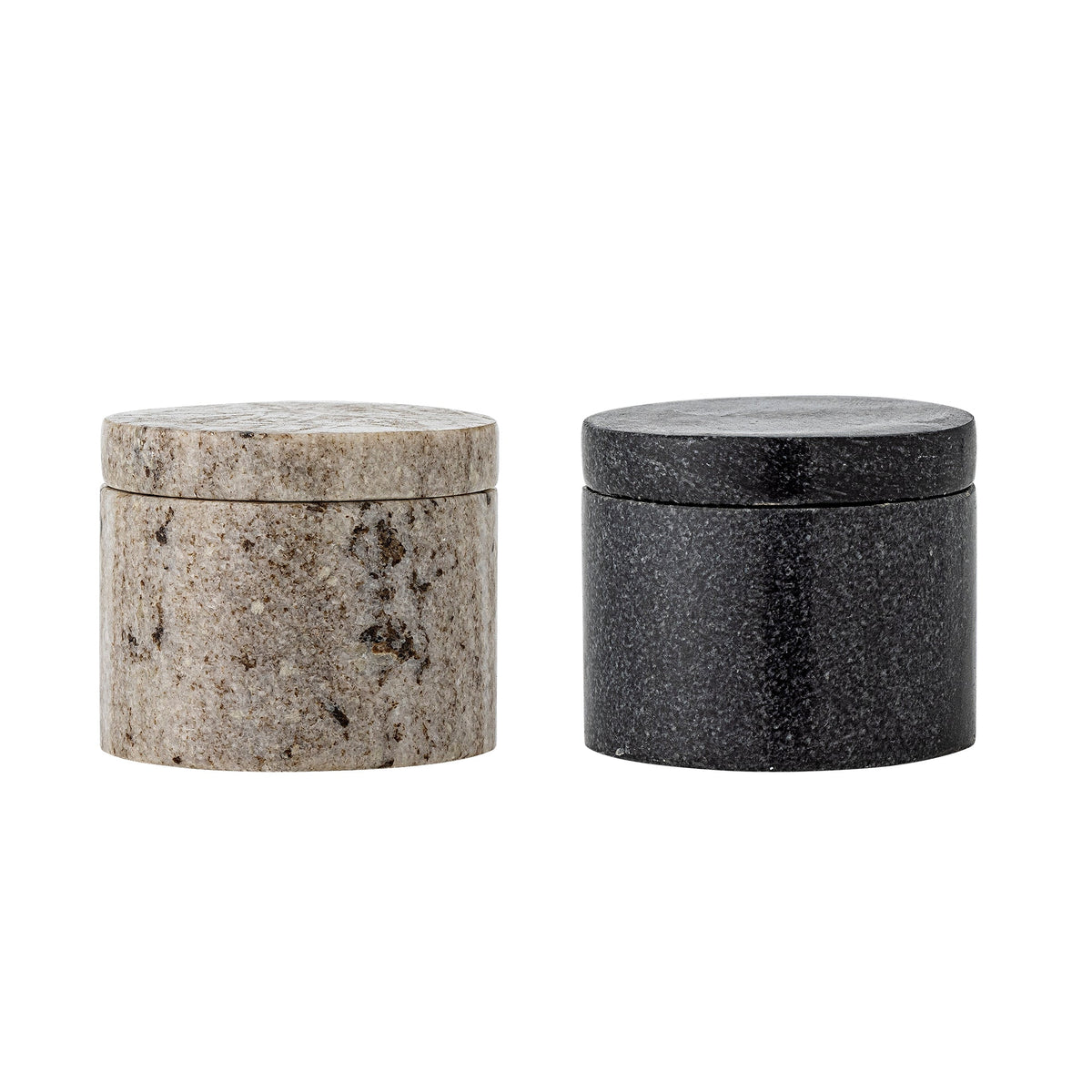 Avani salt- og peberkar fra Creative Collection i poleret marmor, beige og mørkegrå