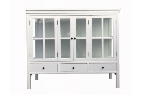Se Hjarnø Vitrineskab - 110x130x45 cm Hvid ✔ Kæmpe udvalg i  KopK ✔ Hurtig levering: 1 - 2 Hverdage samt billig fragt - Varenummer: HML-DK3821V1012 og barcode / Ean:  på lager - Udsalg på INDEMØBLER > Vitrineskabe Spar op til 63% - Over 1334 design mærker på udsalg