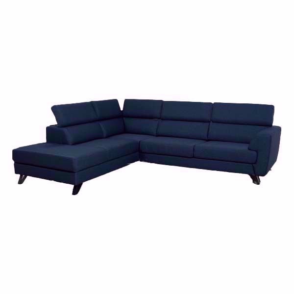 Venstrevendt Billund open end sofa i blåt stof