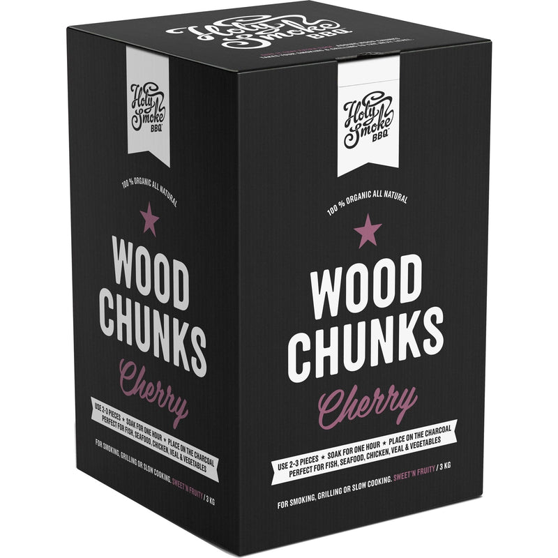 Se Holy Smoke BBQ Wood Chunks 3 kg, cherry ✔ Kæmpe udvalg i Holy Smoke BBQ ✔ Meget billig fragt og hurtig levering: 1 - 2 hverdage - Varenummer: KTO-HSBBQ-3-SWCHER og barcode / Ean: &