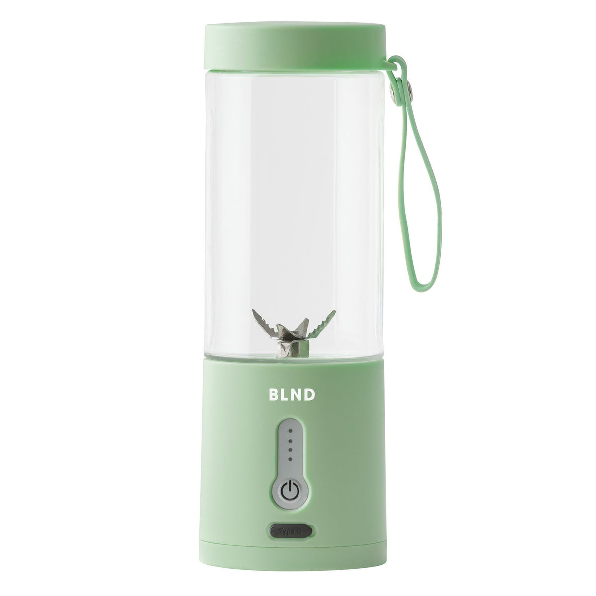 Blnd portabel blender i mintgrøn med håndtag
