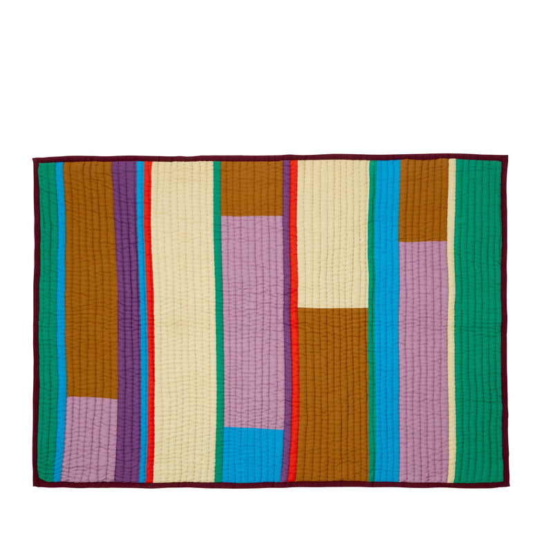 Se Hübsch Pavilion Plaid Block på udsalg! 140x200cm, lilla/flerfarvet. Billig fragt & hurtig levering. Spar op til 67% på tekstiler. Køb nu!