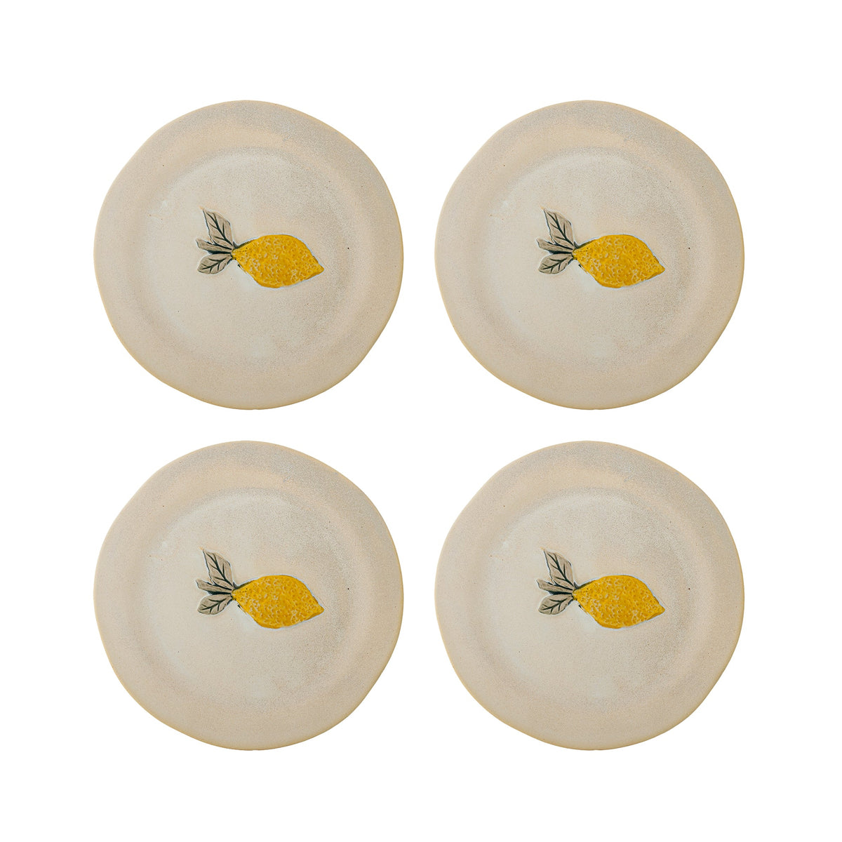Hadden tallerken i stentøj med citronmotiv og grønne blade fra Creative Collection