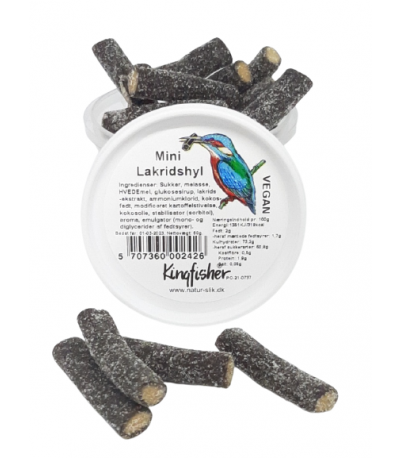 Se Kingfischer Mini lakridshyl Vegan 60g. ✔ Kæmpe udvalg i Kingfischer - Køb online på udsalg og tilbud lige nu ✔ Lav fragtpris og hurtig levering - Varenummer: Helsegrossisten-50932 og 5707360002426 på lager - Udsalg på Mad & drikke > Bolcher > Lakrids & vingummi Spar stort – op til 71% - Over 2.739 mærker med kæmpe udsalg