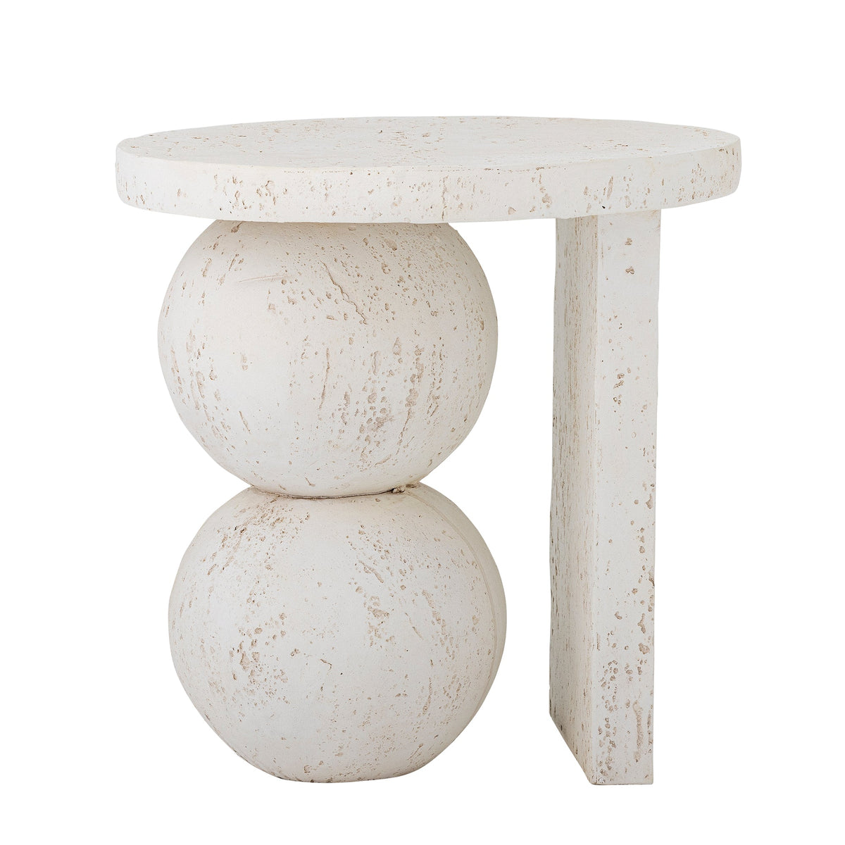 Bloomingville Tally sidebord i hvid resin formet som to stablede kugler
