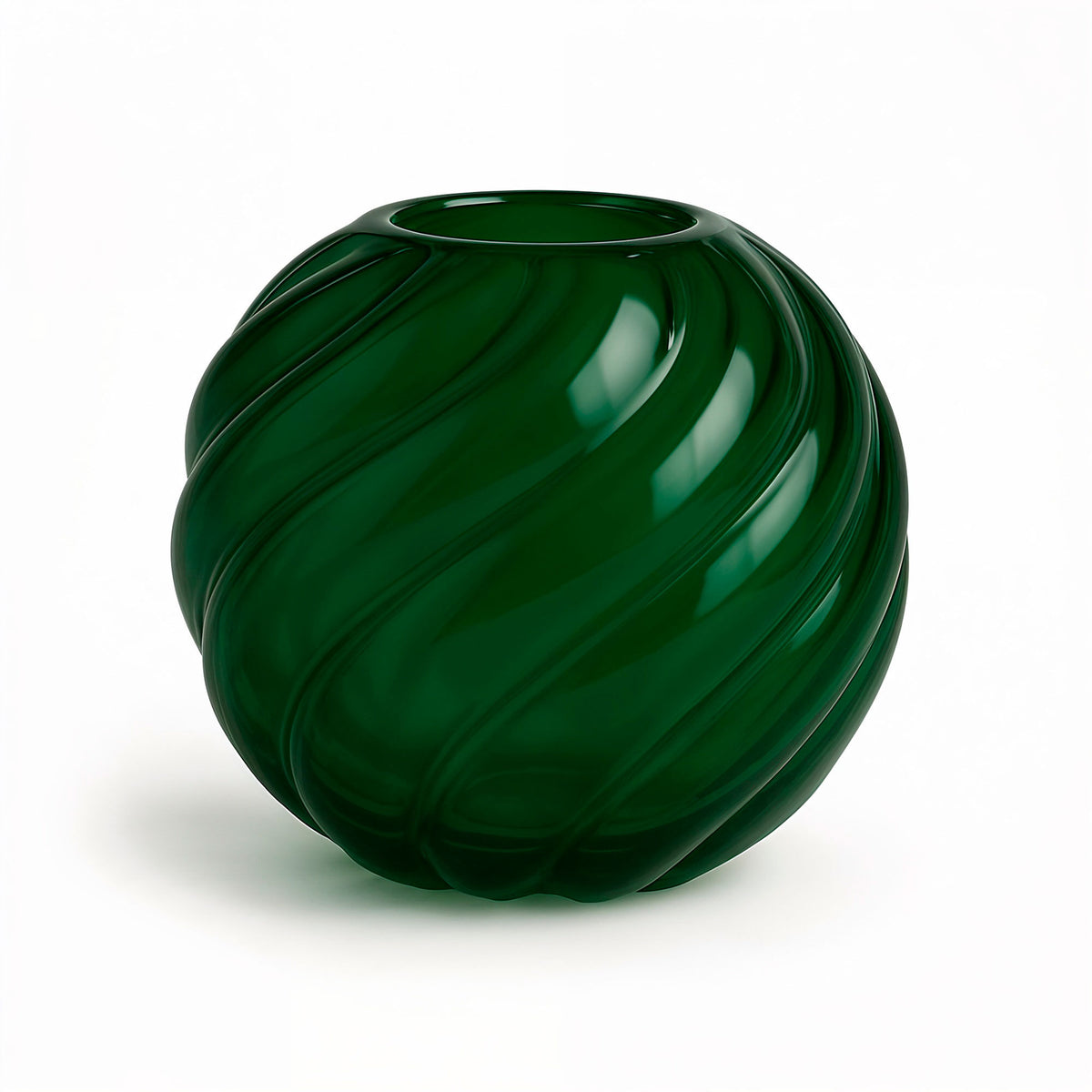 Mørkegrøn Twist Ball glasvase på 20 cm fra Cooee Design