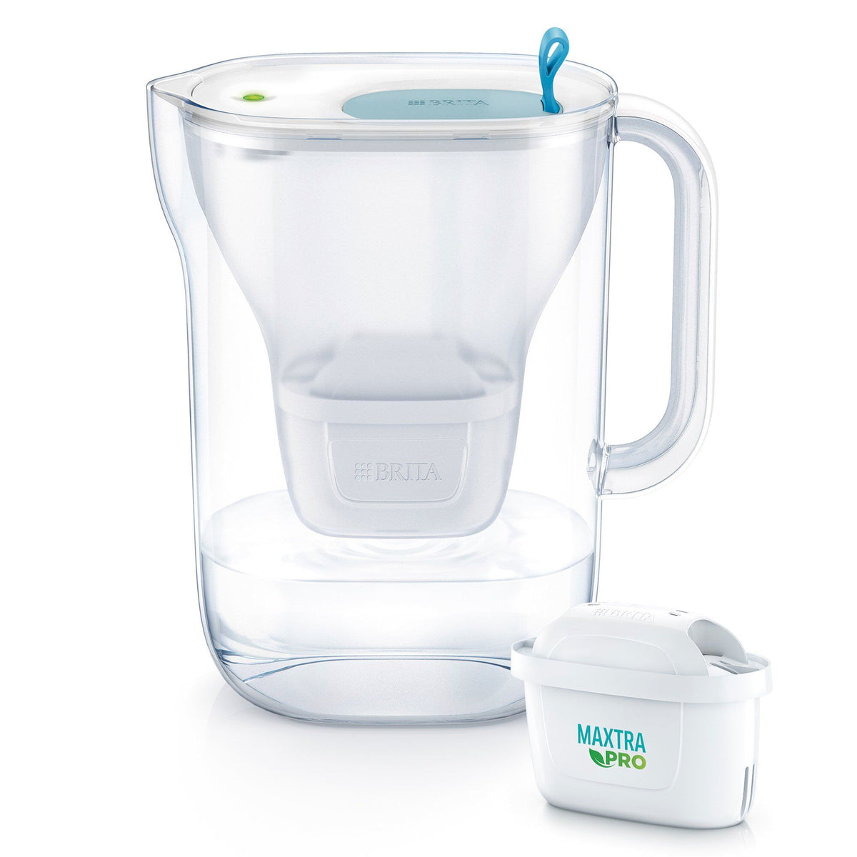 Brita Style vandfilterkande i blå med MAXTRA PRO filter og tre ekstra filtre