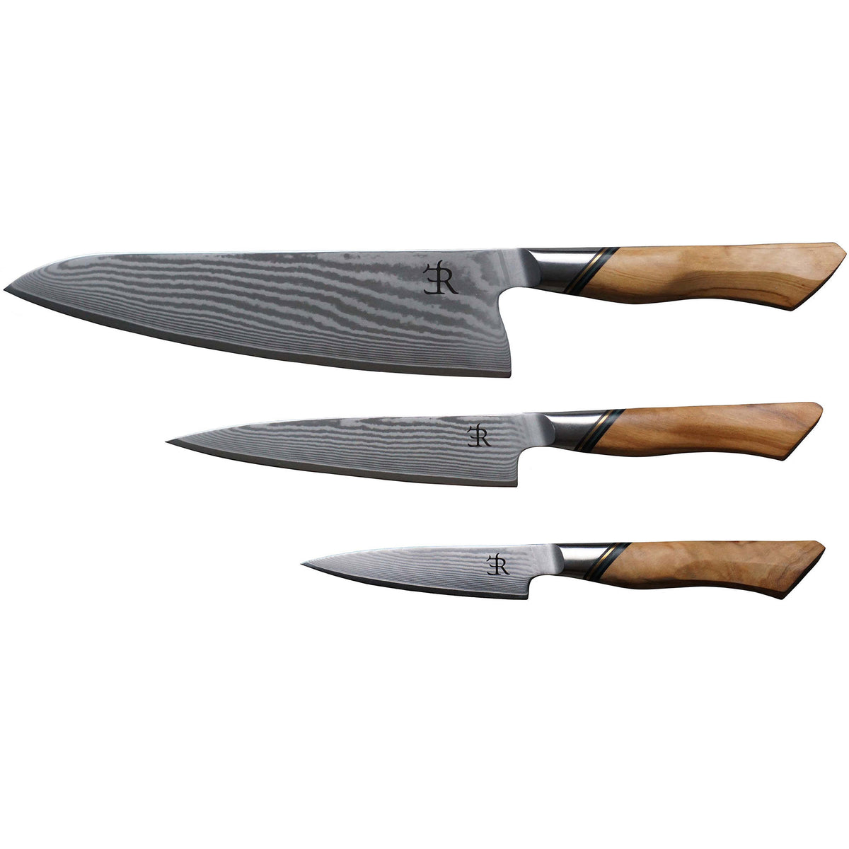Ryda Knives A-73 knivsæt med kokkekniv, universalkniv og urtekniv