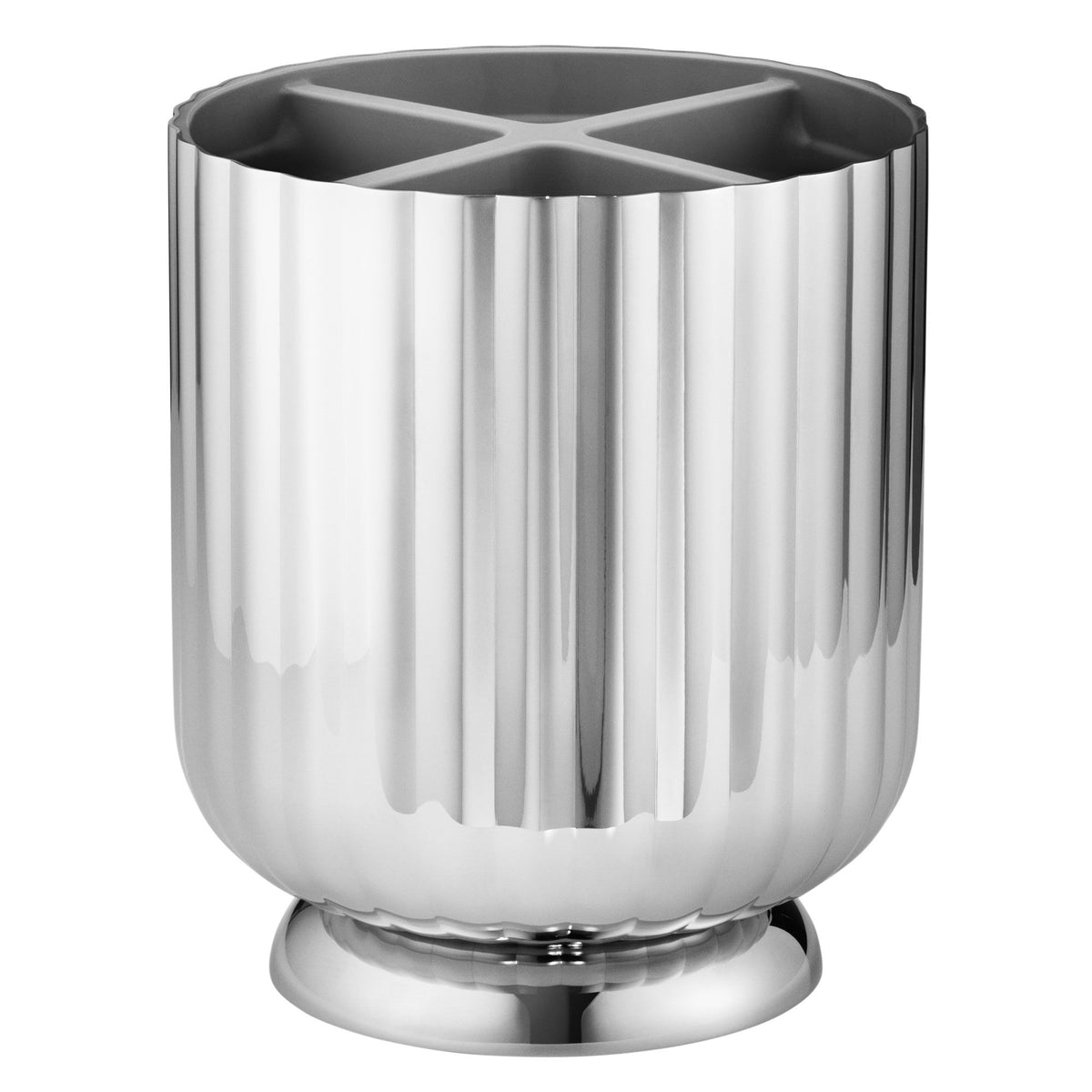 Georg Jensen Bernadotte bestikholder i rustfrit stål med riflet mønster