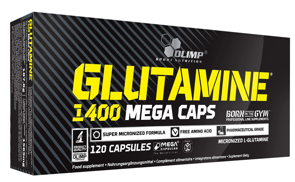 Olimp Nutrition Glutamine Mega Caps, pakke med 120 kapsler L-glutamin