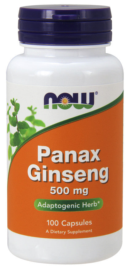 Produktbillede af NOW Foods Panax Ginseng 500 mg, pakning med 100 kapsler