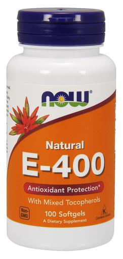 NOW Foods E-vitamin-400 naturligt med blandede tocopheroler, 100 bløde kapsler