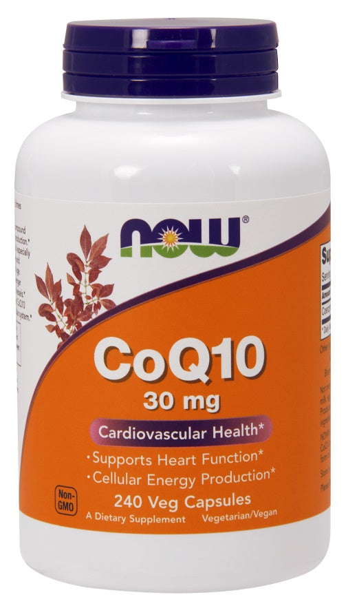 Now Foods CoQ10 30 mg, flaske med 240 vegetariske kapsler
