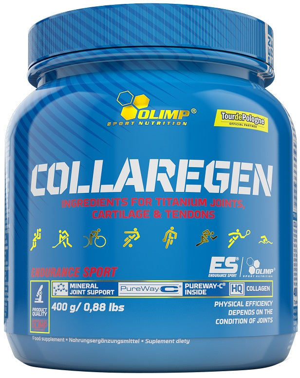 Dåse med Olimp Nutrition Collaregen kollagenpulver i appelsinsmag, 400 g