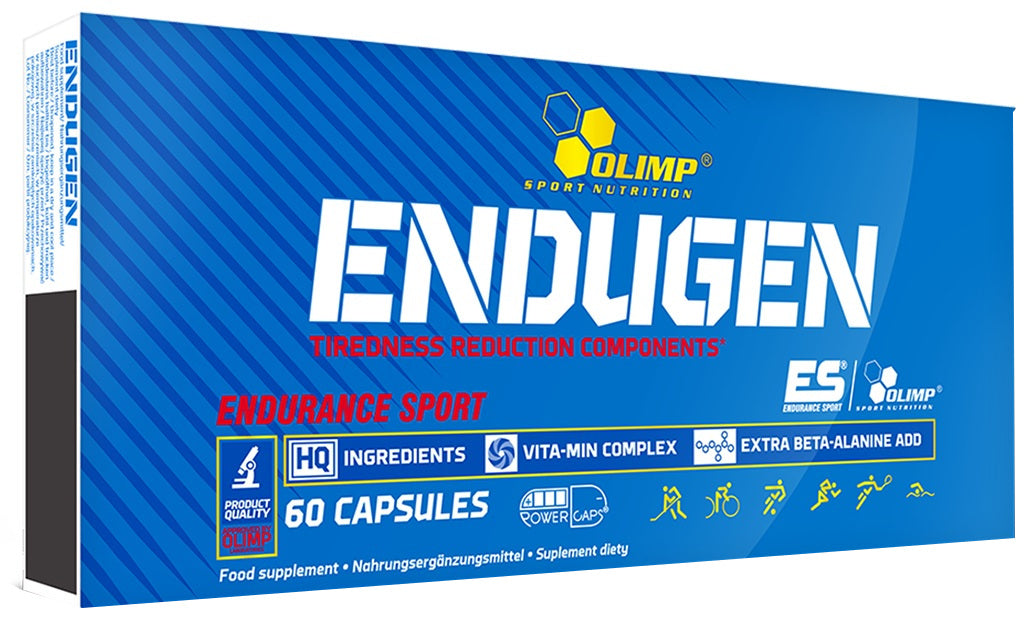 Pakning med Olimp Nutrition Endugen pre-workout kosttilskud, 60 kapsler
