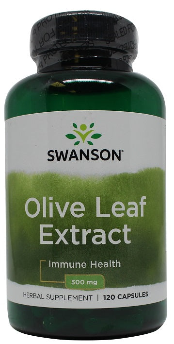 Beholder med Swanson olivenbladsekstrakt 500 mg, 120 kapsler