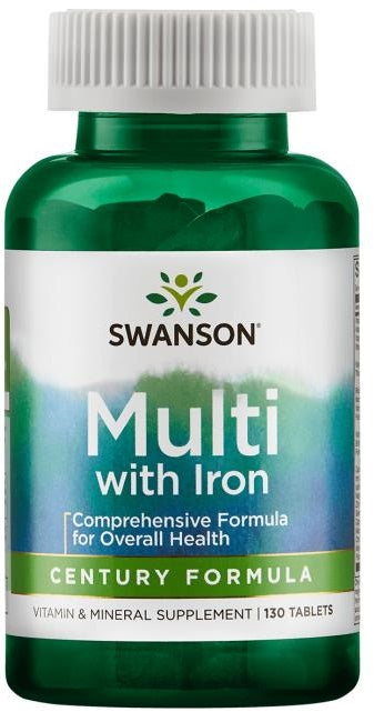 Pakke med Swanson Century Formula Multi with Iron multivitamin, 130 tabletter