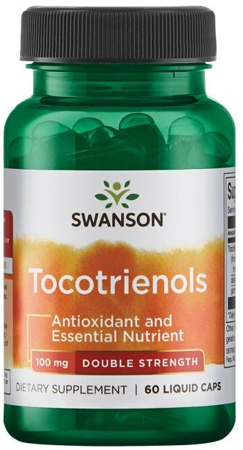 Dåse med Swanson E-vitamin og tocotrienoler, 100 mg, 60 flydende kapsler