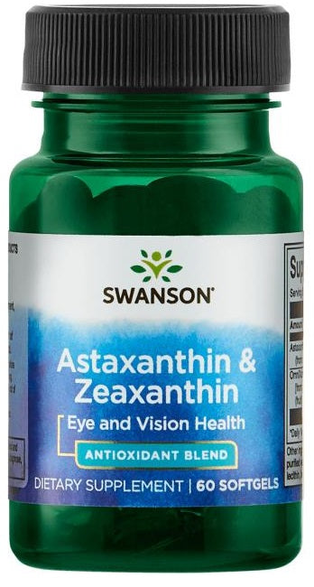 Pakke med Swanson astaxanthin og zeaxanthin, 60 bløde kapsler