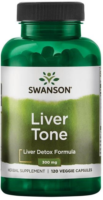 Glas med Swanson Liver Tone 300 mg, 120 vegetabilske kapsler