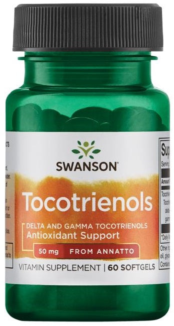 Swanson E-vitamin og tocotrienoler, 50 mg, 60 bløde kapsler