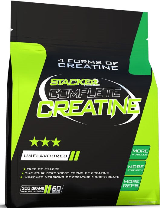 Beholder med Stacker2 Europe Complete Creatine pulver, 300 g