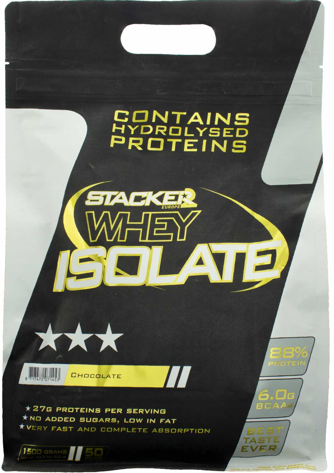 Stacker2 Europe Whey Isolate valleisolat i smagen Chocolate, 1500 g