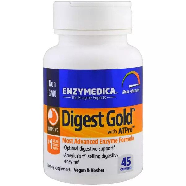 Pakning med Enzymedica Digest Gold med ATPro, 45 kapsler
