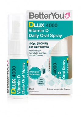 BetterYou DLux 4000 D3-vitamin mundspray med pebermynte, 15 ml