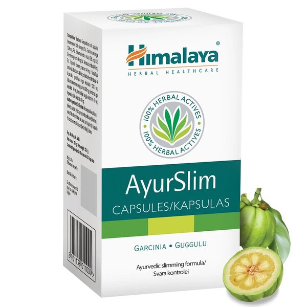 Beholder med Himalaya AyurSlim kosttilskud, 60 kapsler
