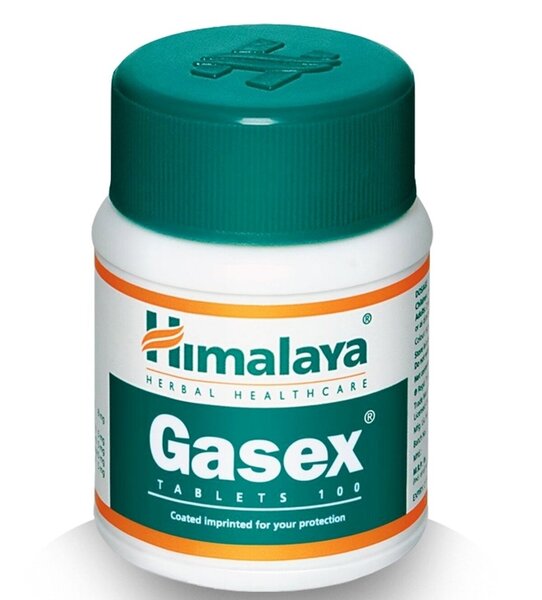 Pakke med Himalaya Gasex, 100 tabletter
