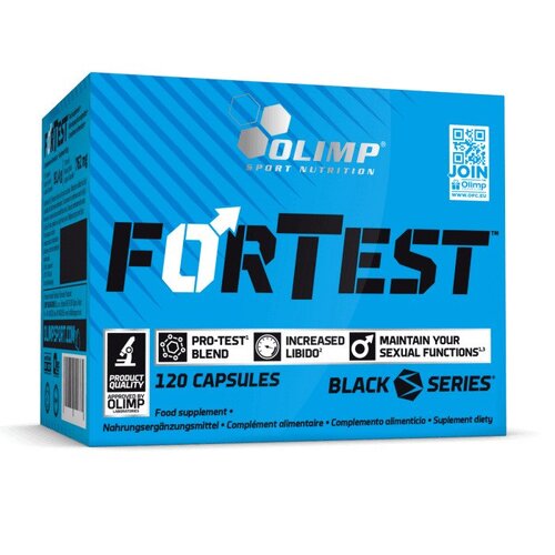 Beholder med Olimp Nutrition ForTest kosttilskud, 120 kapsler