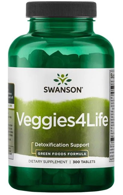 Pakke med Swanson Veggies4Life grønne blandinger, 300 tabletter
