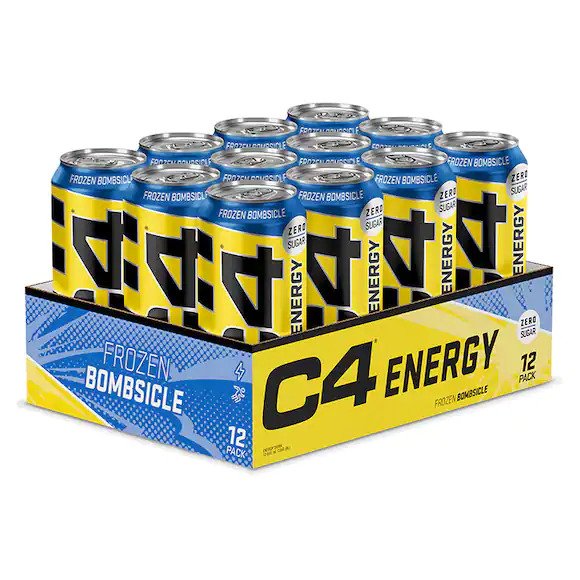 Pakning med Cellucor C4 Explosive Energy Drink, Frozen Bombsicle, 12 x 500 ml