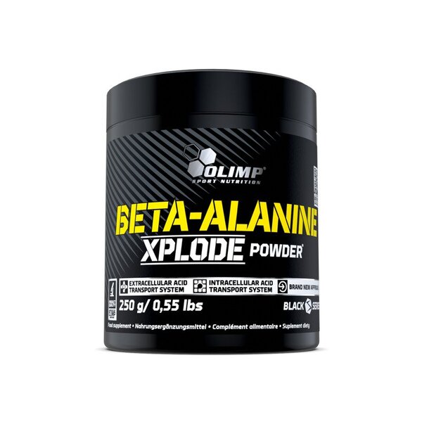 Dåse med Olimp Nutrition Beta Alanine Xplode, orange pulver, 250 g