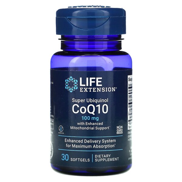 Life Extension Super Ubiquinol CoQ10 100 mg, pakke med 30 softgels