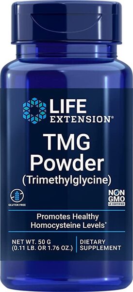 Life Extension TMG trimethylglycin som pulver i pakke med 50 g